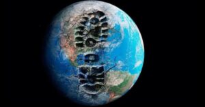 footprint on globe