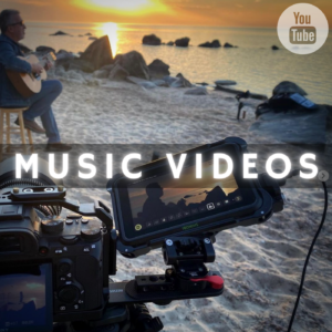 music videos logo video setup on beach