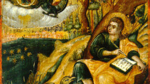 St John the Theologian, writing the book of Revelation.