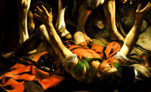 Detail from Caravaggio's The Conversion of St. Paul. 1601